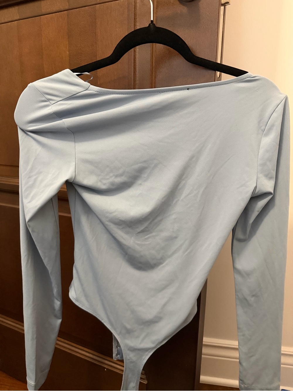 Dynamite Pale Blue Long Sleeve Scoop Neck Bodysuit - Picture 2 of 2